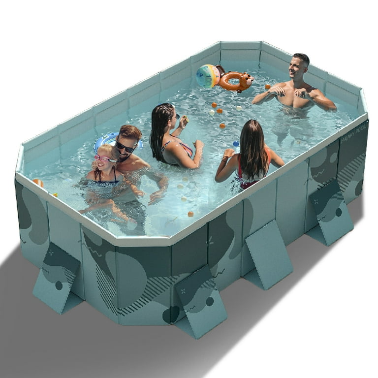 SolarSoda Large Foldable Pool for Kids Adults No Inflatable Backyard Home Garden 100.79in 6 People Walmart