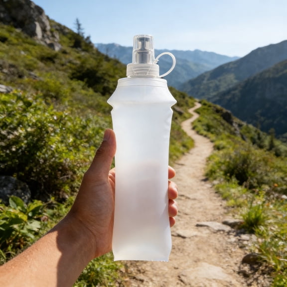 Foldable TPU Soft Flask 16.9oz Collapsible Reusable Hydration with Leak Proof Cap for Hiking Running Cycling Marathon
