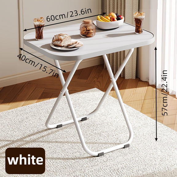 Foldable TV Dinner Tray Table for Bed/Sofa - No Assembly, Hardwood & MDF, Portable Snack Table for Indoor/Outdoor, X-Legs