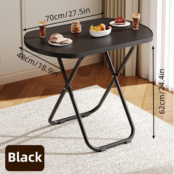 Foldable TV Dinner Tray Table for Bed/Sofa - No Assembly, Hardwood & MDF, Portable Snack Table for Indoor/Outdoor, X-Legs