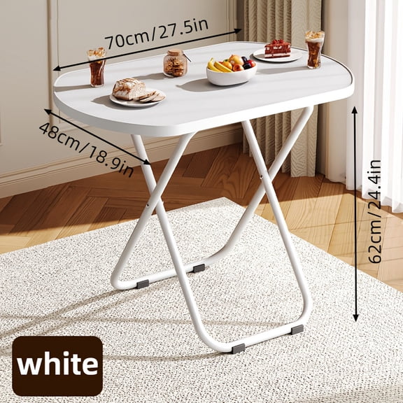 Foldable TV Dinner Tray Table for Bed/Sofa - No Assembly, Hardwood & MDF, Portable Snack Table for Indoor/Outdoor, X-Legs