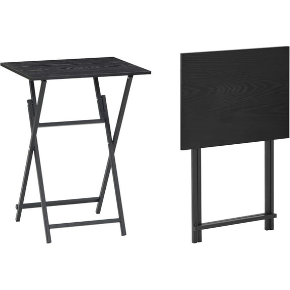 Foldable TV Tray Portable Wooden Snack Table,No Installation Required, for Livingroom, Bedroom, Office, Tiny Desk,Set of 2, 2 Pack.