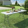 Foldable Table 6ft, Plastic Folding Table, Portable Heavy Duty Dining