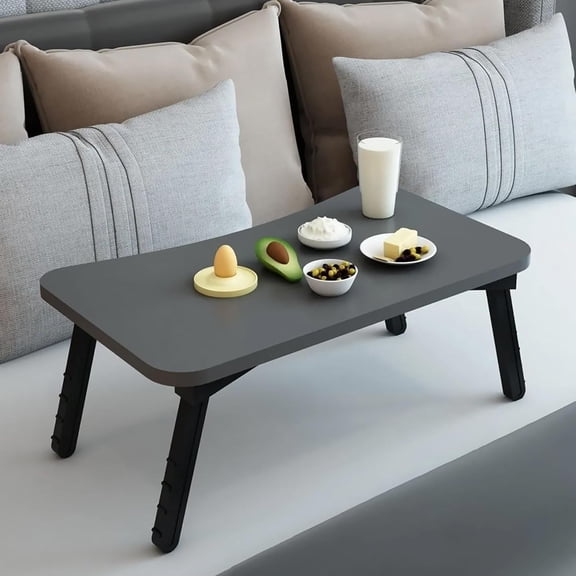 Foldable Table, Portable Laptop Desk, Bed Table Tray Breakfast and Computer Stand (Grey)