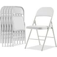 thumbnail image 1 of Simpli Magic Padded Folding Chairs White Metal Folding Chairs with Padded Cushion and Back, 6 Pack, 1 of 6