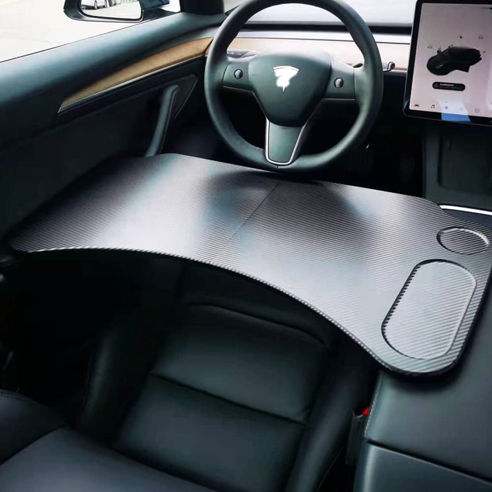  Pour Tesla Model 3 Model Y Volant Bureau Portable Voiture Table  à Manger avec Porte-gobelet Modèle 3 Accessoires Modèle Y 2022