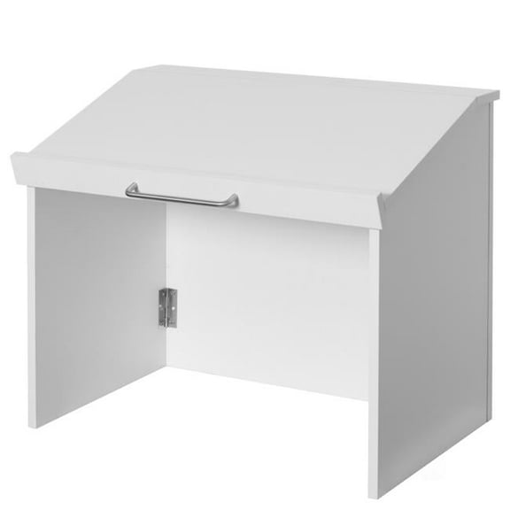 Foldable Tabletop Portable Podium for Church School Office or Home White - 22in. W x 13in. D x 17in. H