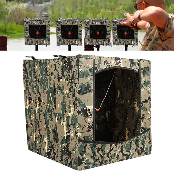 Foldable Target Box Aim Practice Tool Sling Shot Ammo Recycle Case Archery Silicone Buffer (40x40x40cm )