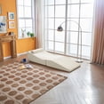 thumbnail image 1 of Foldable Tatami Lounger Sofa Bed, High-Density Sponge, Velvet Upholstery, Beige, 80.31 Inch Length, Portable Design, No Assembly Required for Living Room Bedroom Balcony Office, 1 of 10