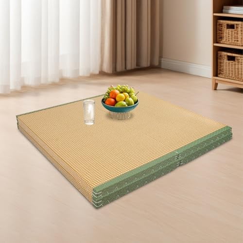 Foldable Tatami Mat, Portable Coconut Coir Mattress Folding Meditation Mat Floor Futon Mattress for Sleeping Sitting Yoga$$Furniture