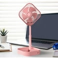 thumbnail image 1 of Foldable Telescopic Standing Pedestal Fan, Three Speed Silent 1200mAh Rechargeable Battery Angle Adjustable Compact Storage, Wireless Cooling Fan for Home Camping Outdoor Patio Daily Use, 1 of 7