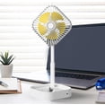 thumbnail image 1 of Foldable Telescopic Standing Pedestal Fan, Three Speed Silent 1200mAh Rechargeable Battery Angle Adjustable Compact Storage, Wireless Cooling Fan for Home Camping Outdoor Patio Daily Use, 1 of 7