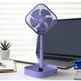 thumbnail image 1 of Foldable Telescopic Standing Pedestal Fan, Three Speed Silent 1200mAh Rechargeable Battery Angle Adjustable Compact Storage, Wireless Cooling Fan for Home Camping Outdoor Patio Daily Use, 1 of 8
