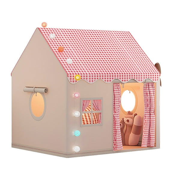 Foldable Tent Large Castle Play Tent Indoor Outdoor Foldable Fort 52x35x52 Inch Kids Activity Space Role-Play Hideout Large Play Space