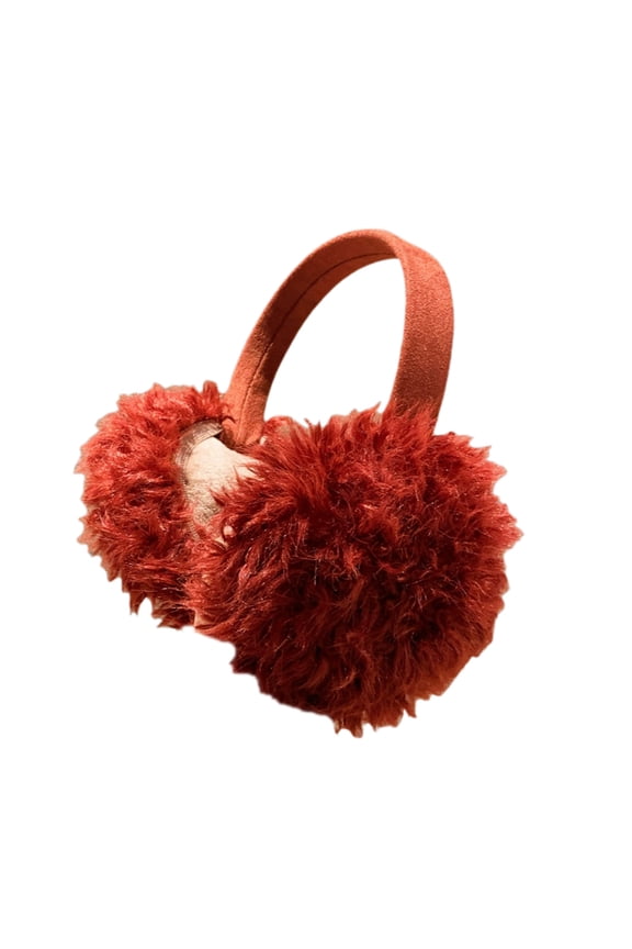 Foldable Thermal Earmuffs for Winter Protection, Plush Ear Warmers, Cold Weather Accessory, Windproof Ear Covers in Red