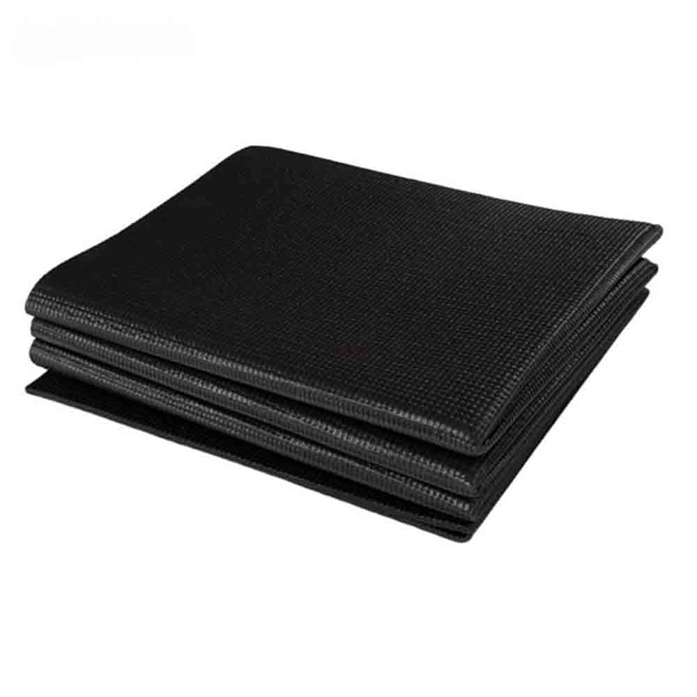 Foldable Thick Workout Mat And Yoga Mat - Black