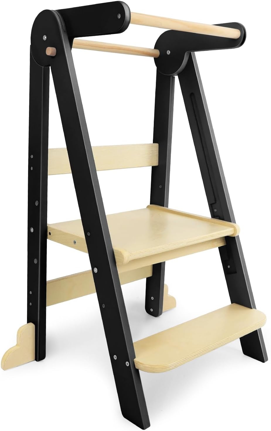 Foldable Toddler Kitchen Stools, Kitchen Stool Helper, Standing Tower with 3 Adjustable Height