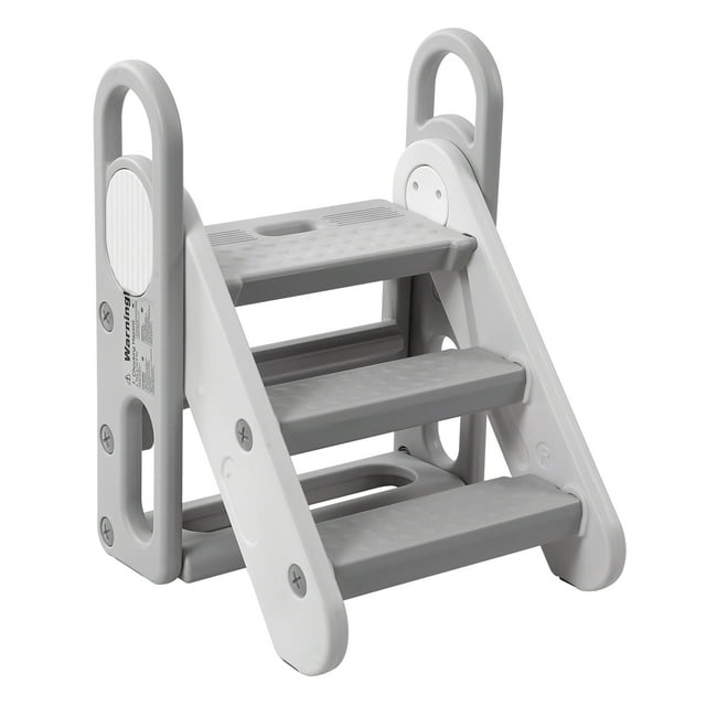 Foldable Toddler Step Stool for Bathroom Sink, Adjustable 3 Steps