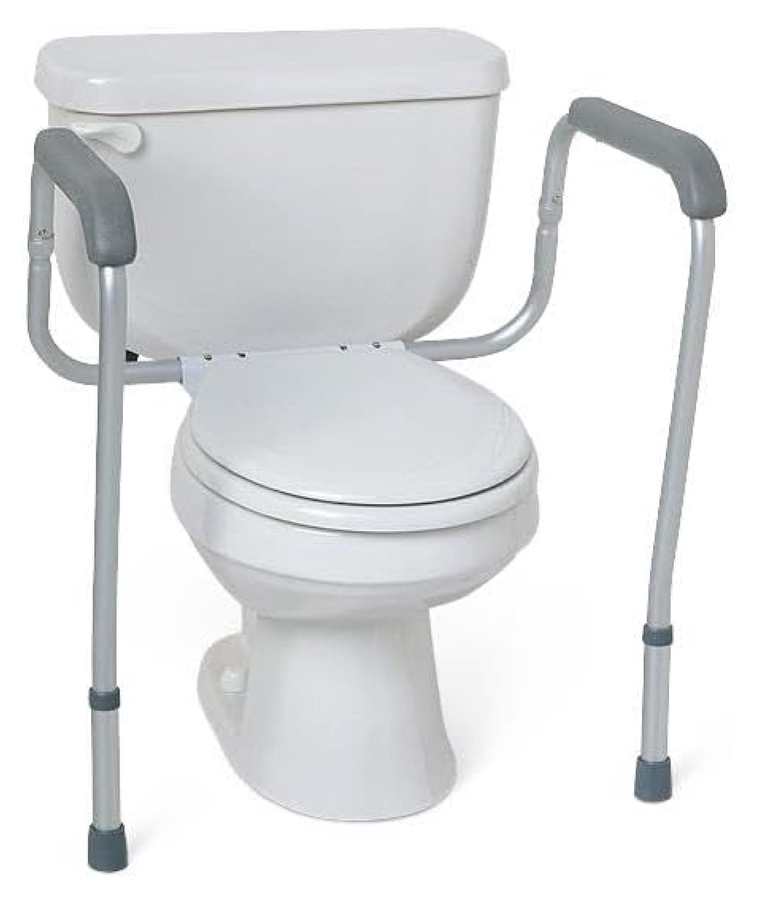 Foldable Toilet Safety Rail with Adjustable Height – Universal Fit for Standard or Elevated Seats – Aluminum Frame, Width Adjustable Armrests, Easy Install Over Toilet