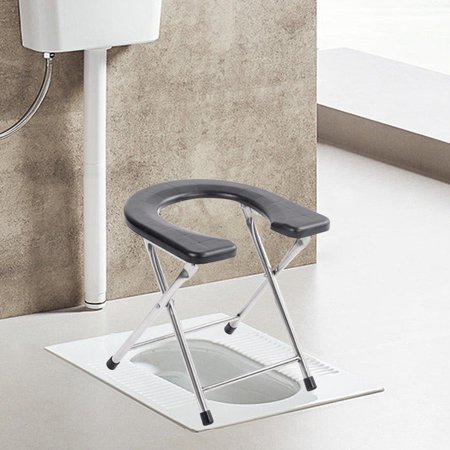Foldable Toilet Seat Commode Stool ,Multi Uses Heavy Duty ,Anti Slip Pad under The Stool Leg Portable Toilet Chair Seat for Bathroom Seniors