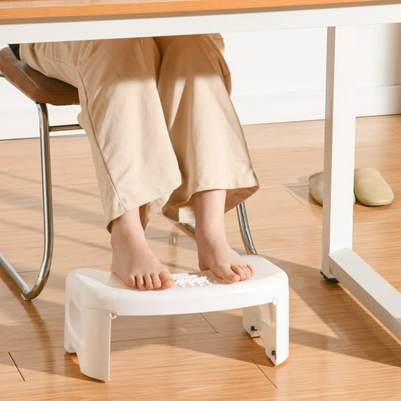Foldable Toilet Stool,7 inTall Portable & Squat Toilet Footrest,Bathroom Squat Toilet Poop Stool,Non-Slip Potty Toilet Step Stool with Massage Roller,Suitable for Shower, Study, Living Room, Kitchen.