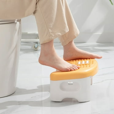 Foldable Toilet Stool, 7inches Healthy Bathroom Squatting Posture Poop Stool with Anti-Slip Feet, A Good Helper to Effective Relief of Constipation, Easy to Storage Toilet Squat Stool.