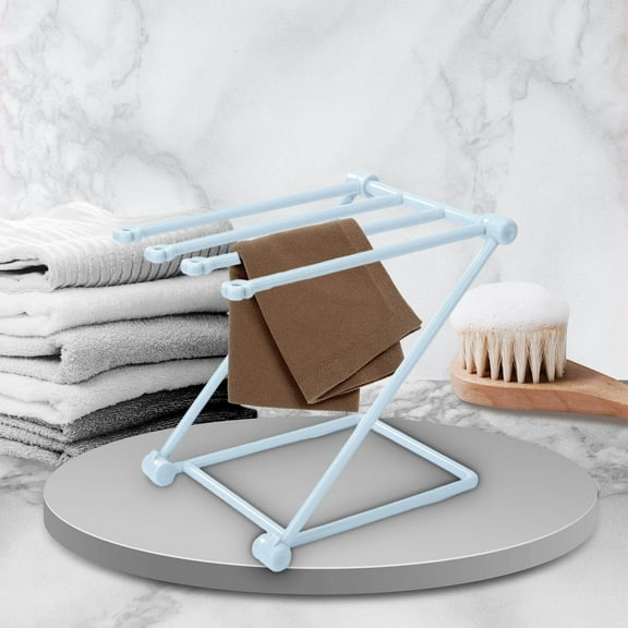 Foldable Towel Hanging Rack,Collapsible Kitchen Dishcloth Holder,Vertical Countertop Dishcloth Drying Rack,4 Arms Lightweight Space Saving Compact Dish Rag Cloth Holder