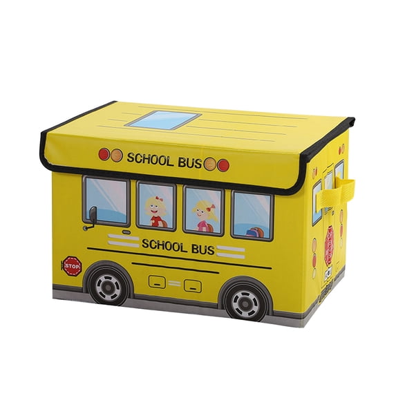 Foldable Toy Storage Box with Lid Closure, Non-Woven Fabric, 15in x 10in x 10in