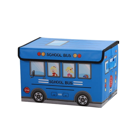 Foldable Toy Storage Box with Lid Closure, Non-Woven Fabric, 15in x 10in x 10in