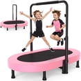 thumbnail image 1 of Foldable Trampoline, Mini Rebounder Trampoline with Adjustable Handle, Exercise Trampoline, Parent-Child Kids Twins Trampoline Max Load 220lbs, 1 of 6