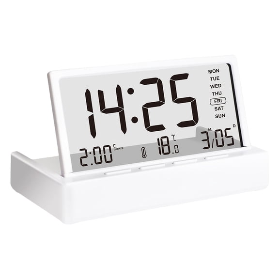 Foldable Transparent Digital Alarm Clock With Temperature Date Display Energy Saving LCD Display For Bedroom Nightstands