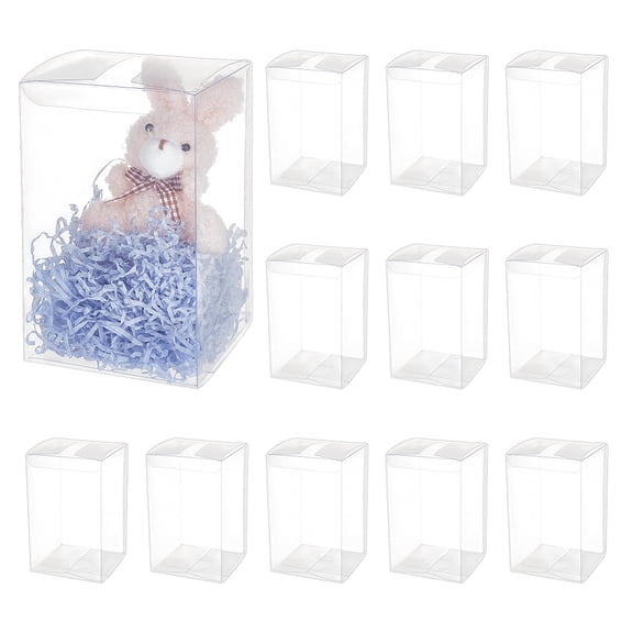 Foldable Transparent PVC Plastic Gift Boxes Rectangle Clear Finished Product: 10x10x16cm