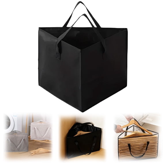 Foldable Transparent Storage Bag, 18.1" Clothes Hanger Organizer Bag Storage Container Versatile Triangle Storages Bags Organizer Box, for Clothes Toys Closet Laundry