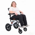 thumbnail image 1 of Foldable Transport Wheelchair for Adults & Seniors, 15.75 Inch Wide Seat, Lightweight Aluminum Frame, All-Terrain Wheels with Shock Absorber, Airplane Friendly Portable Wheelchair for Travel, 1 of 7