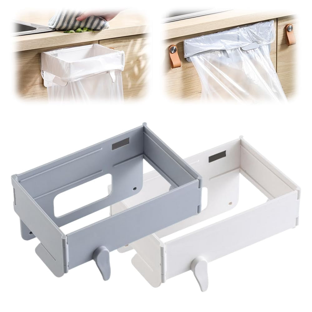 Garbage Bag Rack Stack Foldable Trash Bag Holder, Space-Saving Hanging Garbage Bag Rack with ...