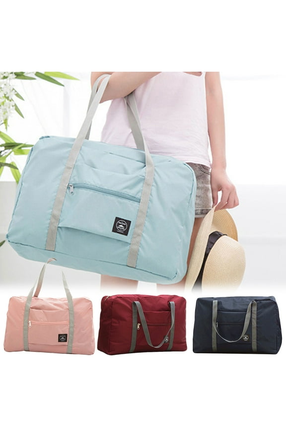 Foldable Travel Bag Luggage Storage for Sports Gym, Water Resistant Nylon Canvas Duffel Bag for Men, Women