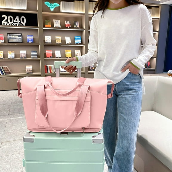 Foldable Travel Bag, Wet and Dry Separation, Portable Weekend and Beach Bag, Multipurpose Storage for Clothes, Toiletries, Swimwear, Travel, Compact Foldable Organizer for Trips