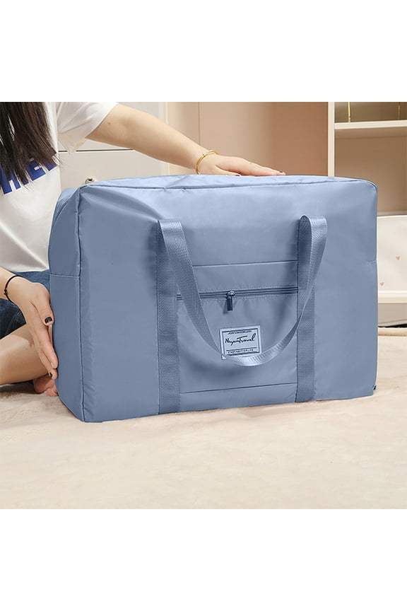 Foldable Travel Duffel Bag with Laptop Compartment | Expandable Carry-On Luggage | Trolley Sleeve for Easy Transport | Purple, Gray, Pink, Blue, Black | 41x34x11cm