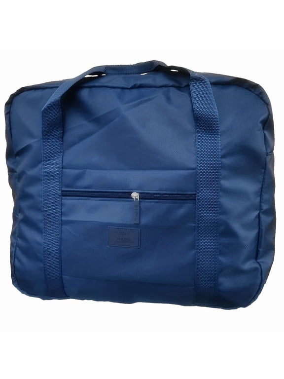 Foldable Travel Duffel Bag, Large Capacity Hand Luggage Tote, Lightweight Portable Overnight Carry-On Bag, Blue