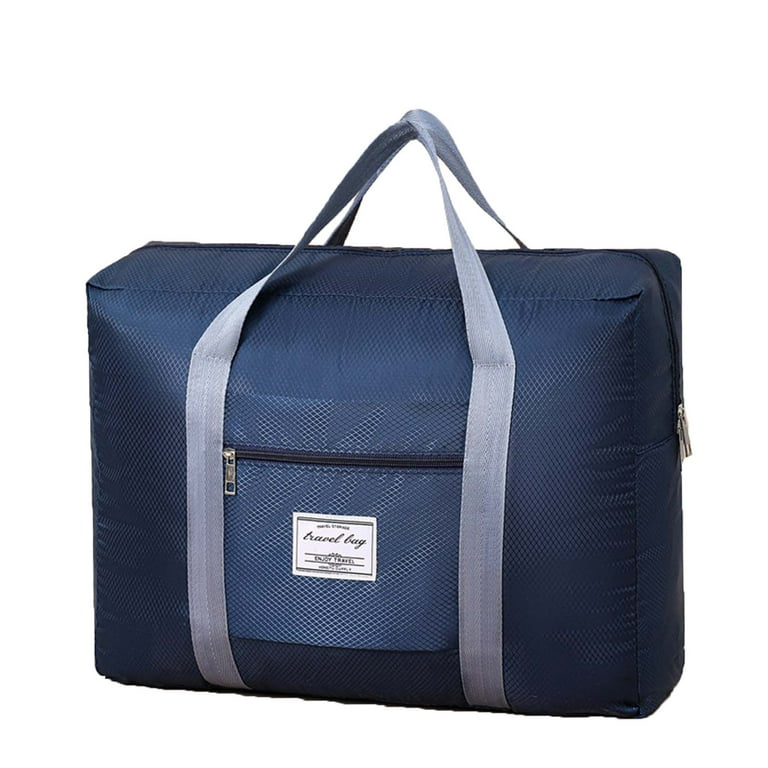 Viwoeim Foldable Travel Duffel Bags Tote Bag Gym Bag Sports Shoulder Bag Large Luggage Bag Weekend Overnight for Women and Men Adult Unisex Blue