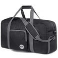 thumbnail image 1 of Foldable Travel Duffle Bag 24" 28" 32" 36" 60L 80L 100L 120L for Travel Gym Sports Lightweight Luggage Duffel By WANDF (120L), Black, 1 of 7