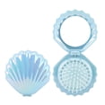 thumbnail image 1 of Foldable Travel Hair Brushes with Mirror Shell Shape,Metallic Shinning, Portable Pocket Hair Brush, Mini Hair Comb Compact Size, 7.5x8cm,Gifts for Girls women, 1 of 8