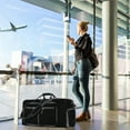 thumbnail image 1 of Foldable Travel Luggage Bag for Men & Women | Large 65L Oxford Cloth Duffel with Shoe Compartment, Lightweight, Water-Resistant, 24"x10.5"x13.4" | Multi-Pocket, Black Gray Navy Pink, 1 of 9