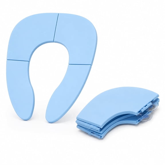 Foldable Travel Potty Seat for Toddlers, Portable Potty Training Seat with Non-Slip Suction Cups, Compact Toddler Toilet Seat for Home, Travel, Public Restrooms and Potty Training - Blue