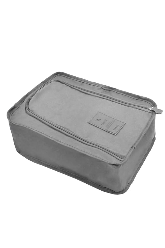 Foldable Travel Shoe Storage Bag - Portable 11.8x8.2in Organizer for Shoes/Clothes, Carrying Case Fits in Suitcases (Gray)