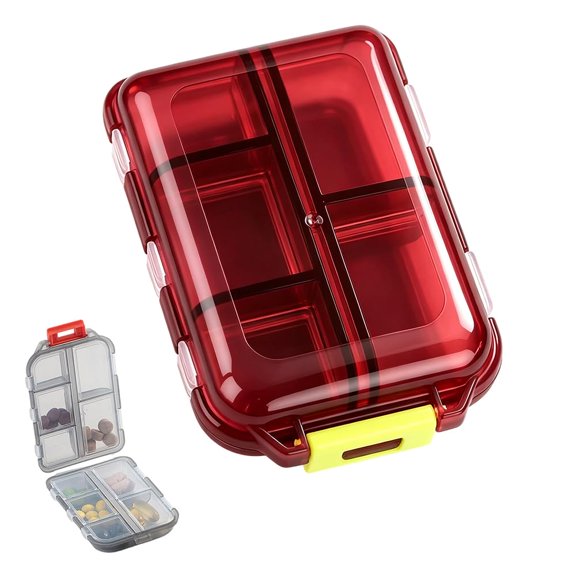 Foldable Travel Storage Box, 10 Compartment Portable Travel Storage Box, Pocket Small Storage Box, Wallet.
