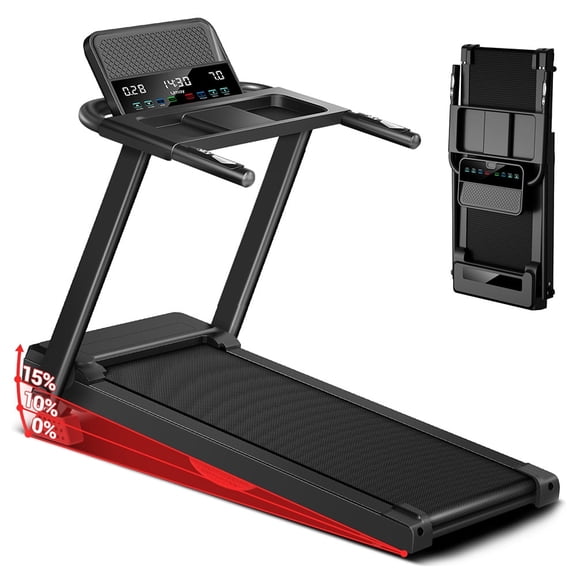 ROBORE Foldable Treadmill – 14KM/H, 12 Built-in Programs, Heart Rate Sensor, Dual Cushion System, 136kg Weight Capacity ROBORE P8