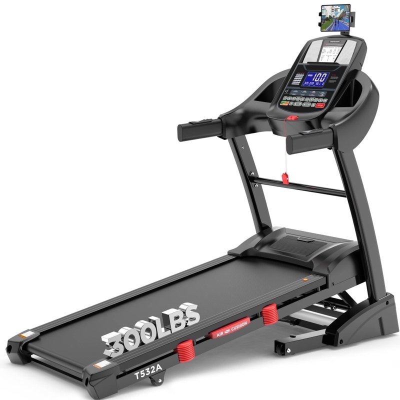 Foldable Treadmill with 4.5HP Quiet Motor, 15-Level Auto Incline, Bluetooth APP Control, 64 Preset Programs, Shock Absorbing Deck, 300 LBS Capacity for Home Use