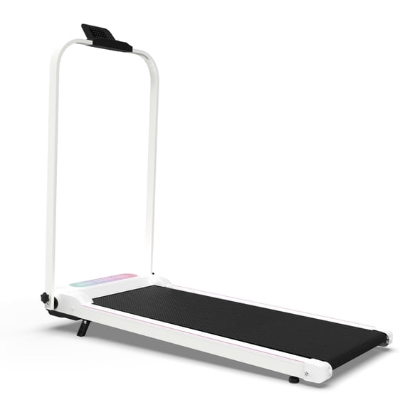 Foldable Treadmill with Handle Bar & Incline, 2 in 1 Upgrade Portable Under Desk Walking Pad and Vibration Pad with Remote Control for Home Office Small Spaces