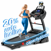 Foldable Treadmill for Home with 20-Level Auto Incline, 5.1HP Brushless Motor, 12 MPH Speed, 300-400 LBS Capacity, Bluetooth Speakers, App Control, Caminadora with Auto Incline